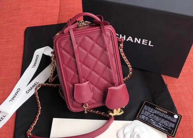 Chanel vanity case Grained Calfskin & Gold-Tone Metal AS0988 Purplish