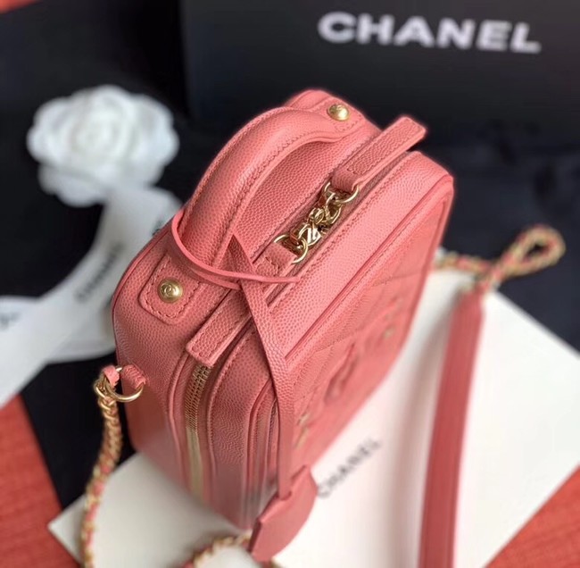 Chanel vanity case Grained Calfskin & Gold-Tone Metal AS0988 pink