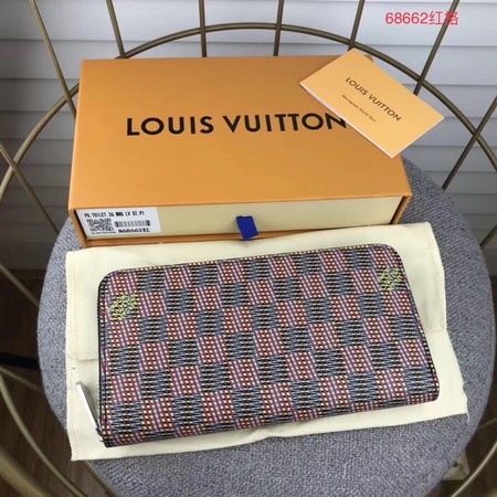 Louis Vuitton M68621 Zippy Wallet Damier Canvas Pop Pink