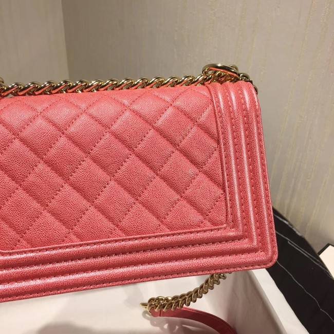 Boy Chanel Flap Shoulder Bag Original Leather Pink A67085 Gold