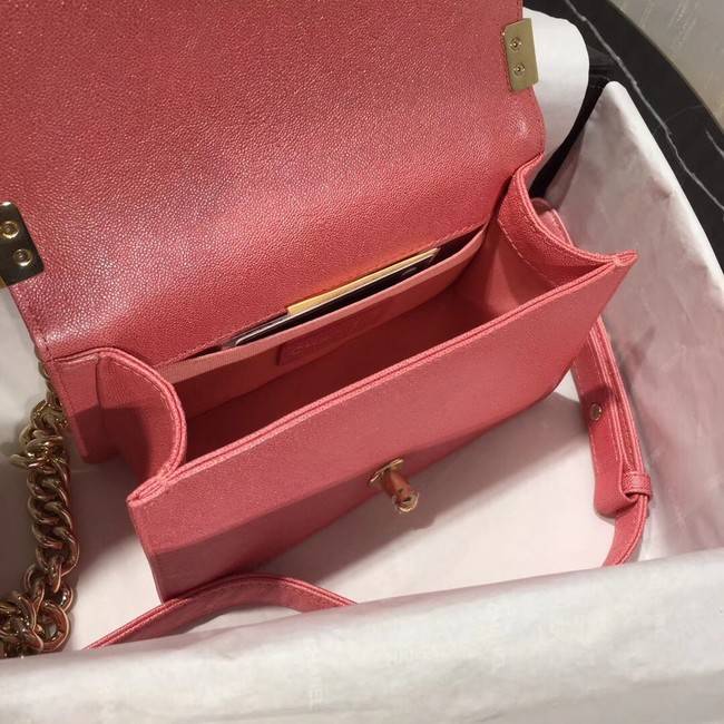 Boy Chanel Flap Shoulder Bag Original Leather Pink A67085 Gold