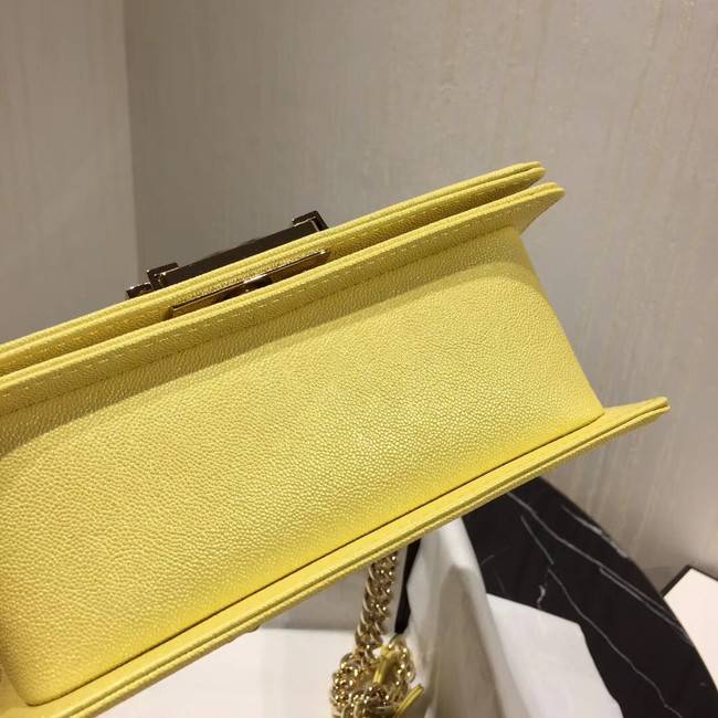 Boy Chanel Flap Shoulder Bag Original Leather Yellow A67085 Gold