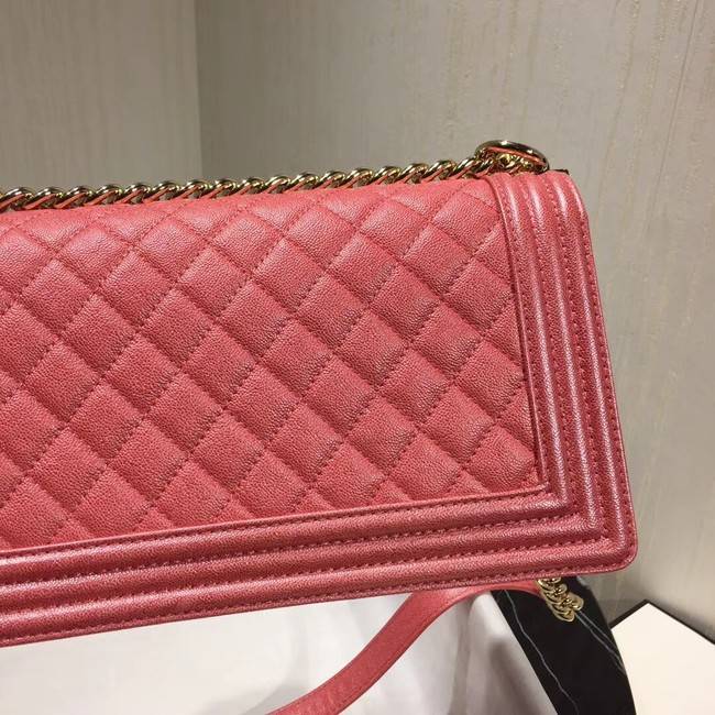 Chanel Le Boy Flap Shoulder Bag Original Leather Pink A67086 Gold