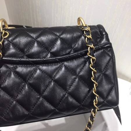 Chanel Shoulder Bag Original Leather Black 50937 Gold