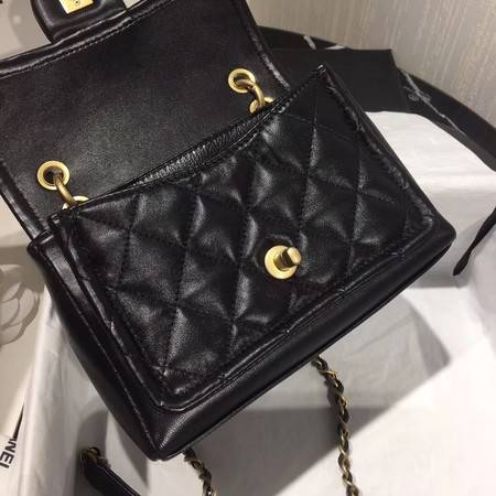 Chanel Shoulder Bag Original Leather Black 50937 Gold