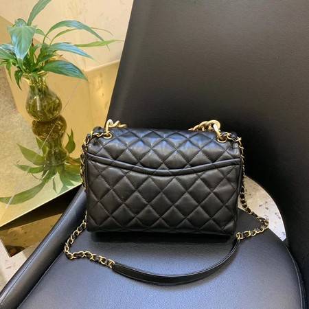 Chanel Shoulder Bag Original Leather Black 50938 Gold