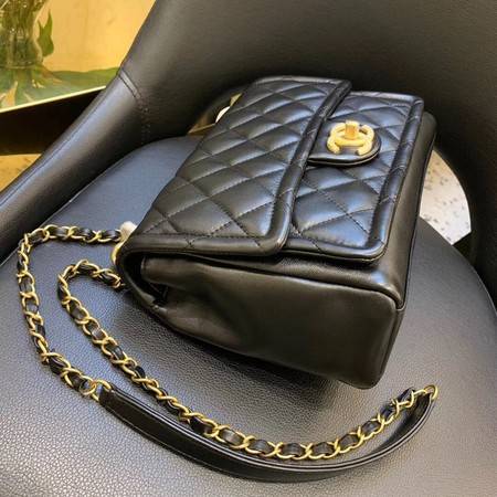 Chanel Shoulder Bag Original Leather Black 50938 Gold