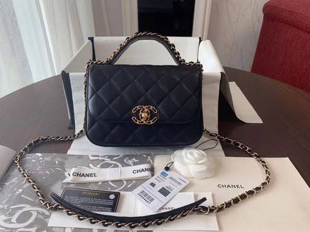 Chanel Shoulder Bag Original Leather Black 63593 Gold