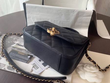 Chanel Shoulder Bag Original Leather Black 63593 Gold