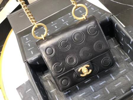 Chanel Shoulder Bag Original Leather Black 63594 Gold