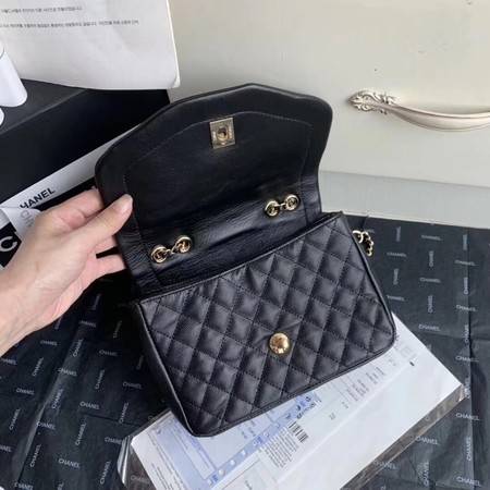 Chanel Shoulder Bag Original Leather Black AS0729 Gold