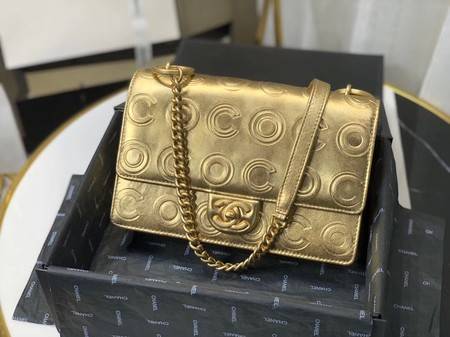 Chanel Shoulder Bag Original Leather Gold 63595 Gold