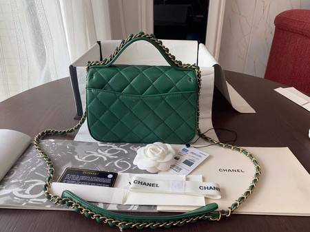 Chanel Shoulder Bag Original Leather Green 63593 Gold