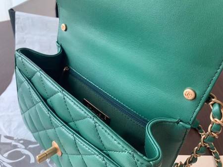 Chanel Shoulder Bag Original Leather Green 63593 Gold