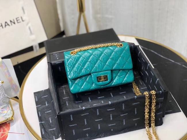 Chanel Shoulder Bag Original Leather Green AS0874 Gold