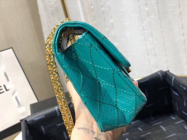 Chanel Shoulder Bag Original Leather Green AS0874 Gold