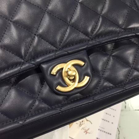 Chanel Shoulder Bag Original Leather Navy 50938 Gold