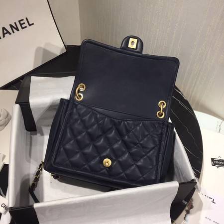 Chanel Shoulder Bag Original Leather Navy 50938 Gold