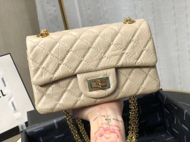 Chanel Shoulder Bag Original Leather Off White AS0874 Gold