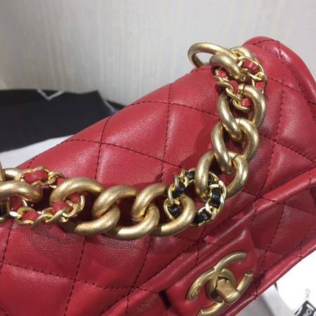 Chanel Shoulder Bag Original Leather Red 50937 Gold