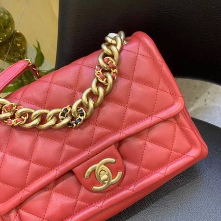 Chanel Shoulder Bag Original Leather Red 50938 Gold