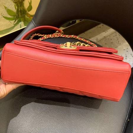 Chanel Shoulder Bag Original Leather Red 50938 Gold