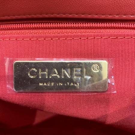 Chanel Shoulder Bag Original Leather Red 50938 Gold