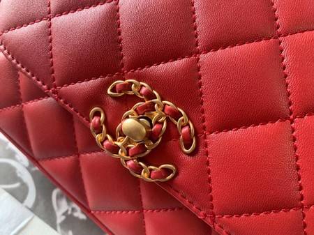 Chanel Shoulder Bag Original Leather Red 63593 Gold