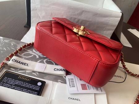 Chanel Shoulder Bag Original Leather Red 63593 Gold