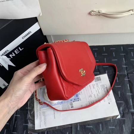 Chanel Shoulder Bag Original Leather Red AS0729 Gold