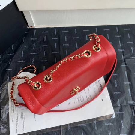 Chanel Shoulder Bag Original Leather Red AS0729 Gold