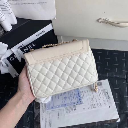 Chanel Shoulder Bag Original Leather White AS0729 Gold