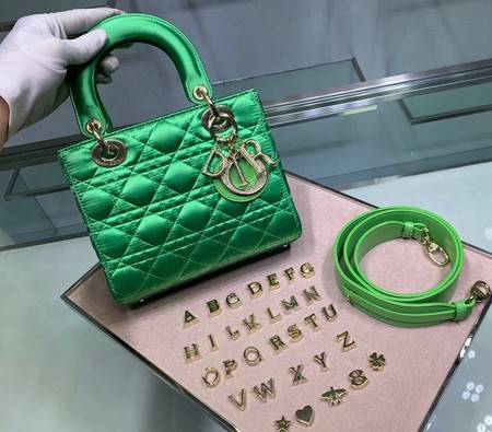 Dior Lady Original Silk Bag 2369 Diamond Green