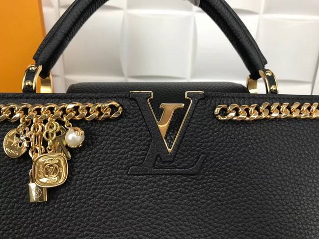 Louis Vuitton Original Leather CAPUCINES PM M52963 Black