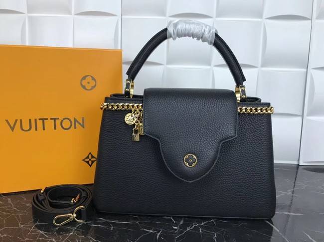 Louis Vuitton Original Leather CAPUCINES PM M52963 Black