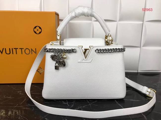 Louis Vuitton Original Leather CAPUCINES PM M52963 White