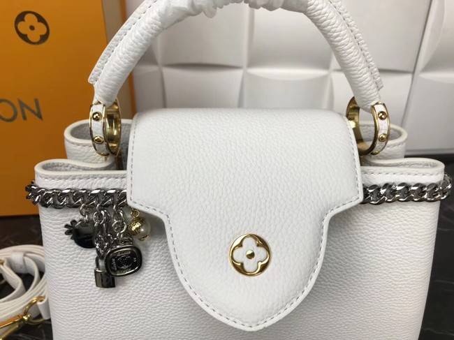 Louis Vuitton Original Leather CAPUCINES PM M52963 White