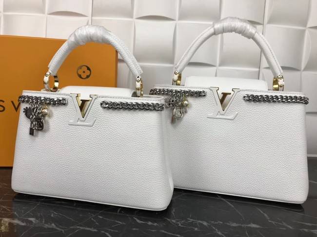 Louis Vuitton Original Leather CAPUCINES PM M52963 White