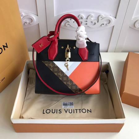 Louis Vuitton Original Leather CITY STEAMER M53802 Red&Black&Blu