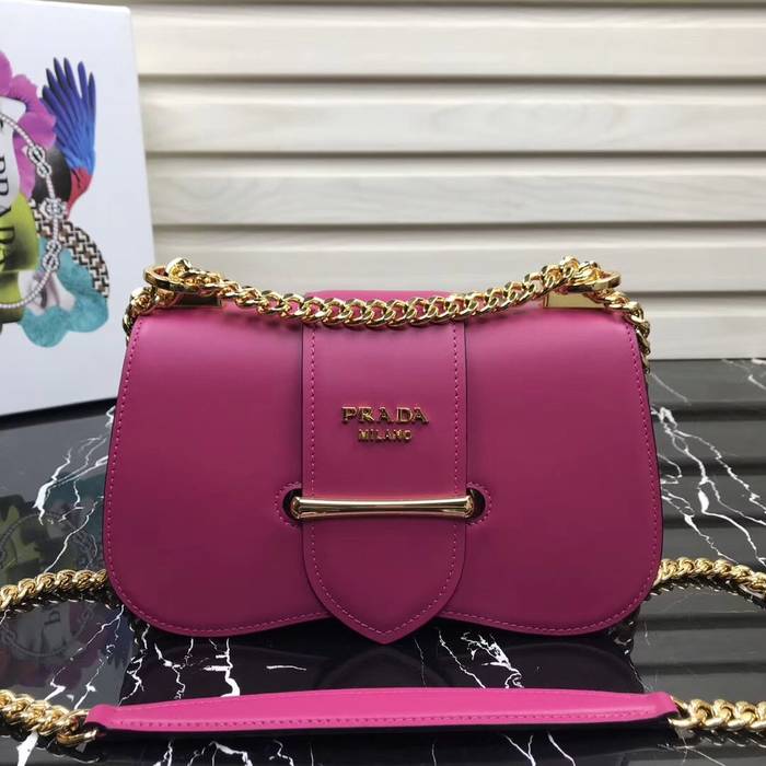 Prada Sidonie leather shoulder bag 1BD184 Rose