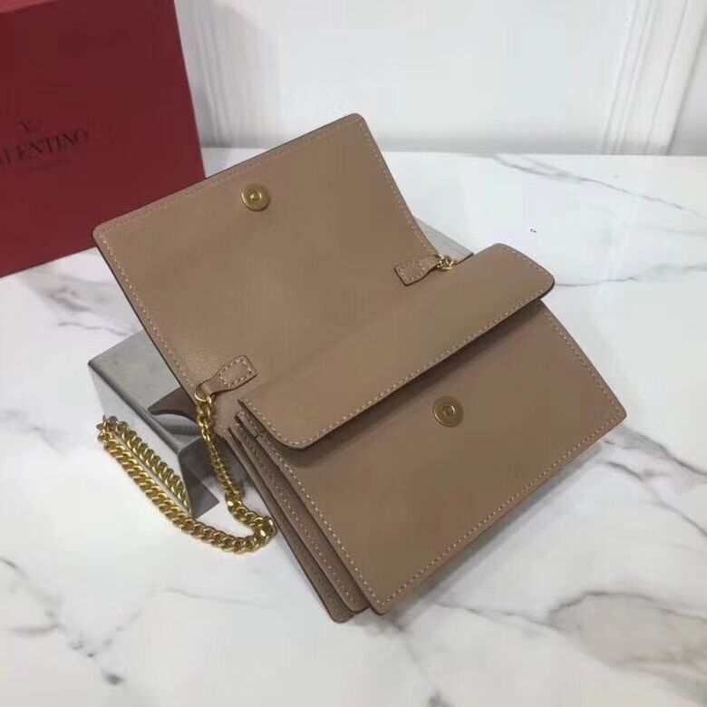 VALENTINO Origianl Leather Bag V0009 Apricot