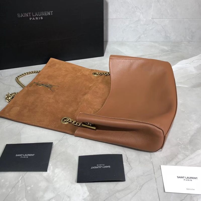 Yves Saint Laurent Double Skin Use Original Leather Shoulder Bag Y553804 Brown