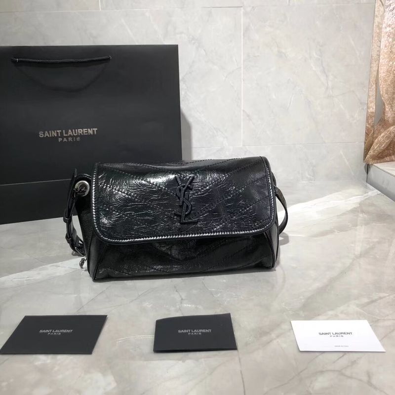 Yves Saint Laurent Niki Leather Shoulder Bag Y577124 Black