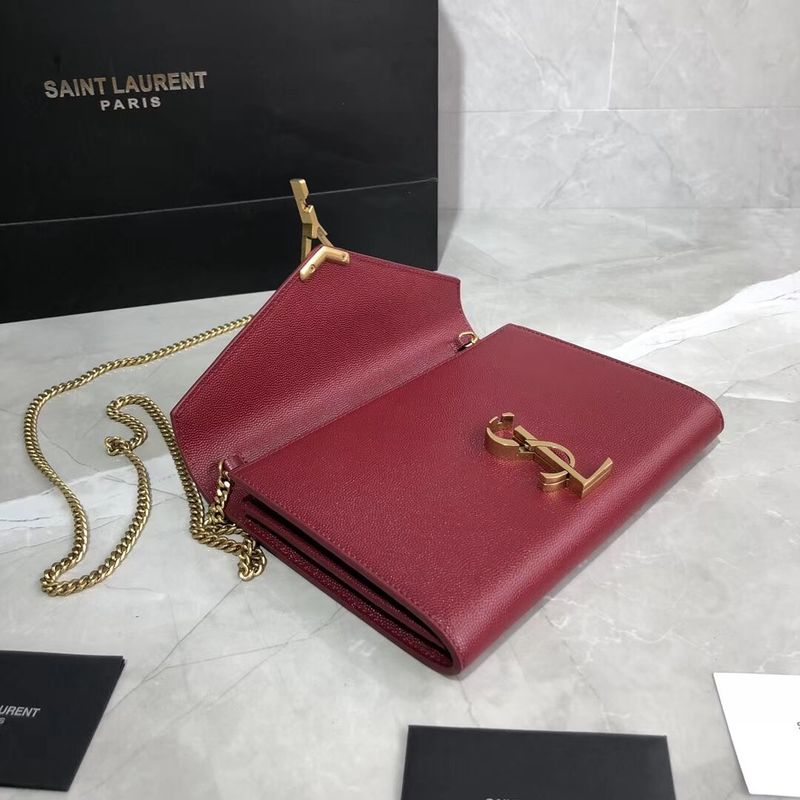 Yves Saint Laurent Original Leather Shoulder Bag Y582334 Red