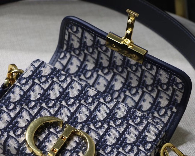 Dior 30 MONTAIGNE JACQUARD CANVAS BOX BAG M928 blue