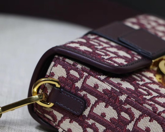 Dior 30 MONTAIGNE JACQUARD CANVAS BOX BAG M928 burgundy