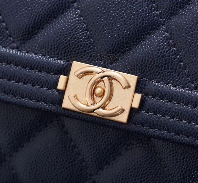 Chanel Calfskin Leather & Gold-Tone Metal A80286 blue