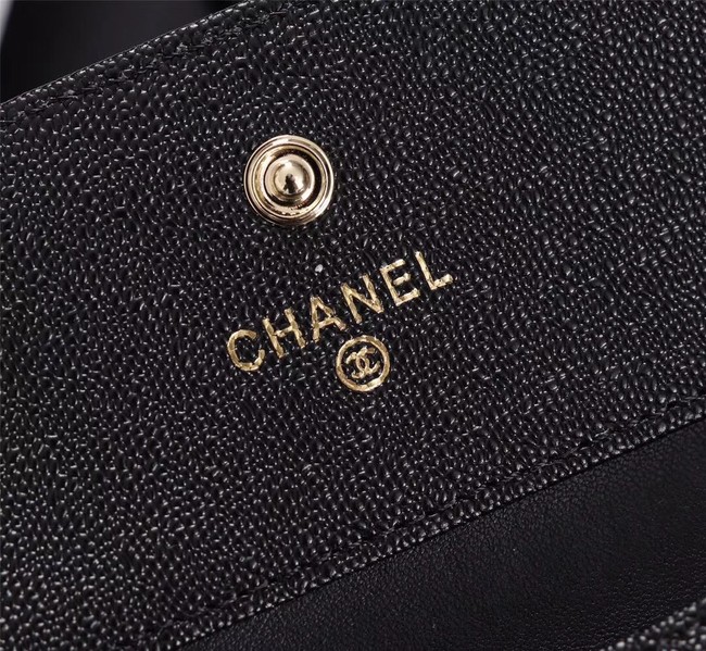 Chanel Calfskin Leather & Gold-Tone Metal A80734 black