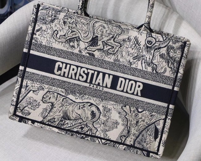 DIOR BOOK TOTE BAG IN EMBROIDERED CANVAS C1287