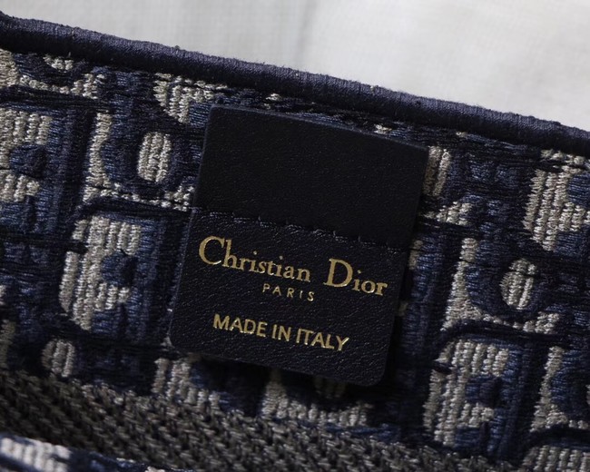 DIOR TOTE BAG IN EMBROIDERED CANVAS C1288 blue